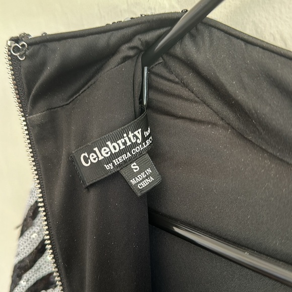 Sequin Zebra Print Long Sleeve Mini Dress - Picture 4 of 4